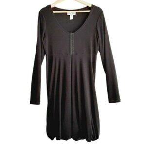 JOSEPH RIBKOFF Light Fabric Cardigan Black Twist Hem Sz 8